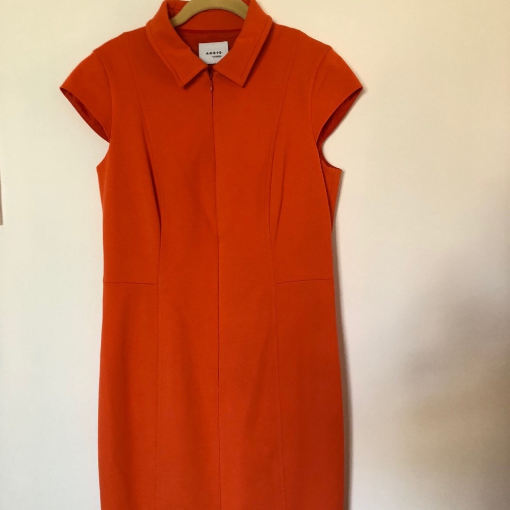 Akris Punto red front zip dress - Size 10
